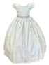 Little Girls Silver Metallic Flutter Sleeve Flower Girl Dress 2-6 - SophiasStyle.com